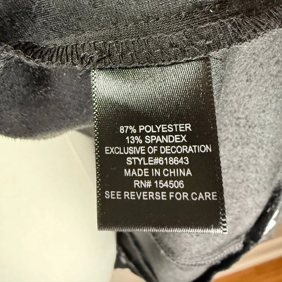 Curations Open Front Faux Suede Duster Black w/ Silver Embroidery Women’s Large - Picture 10 of 11